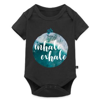 Yoga inhale exhale - Baby Premium short-sleeve bodysuit - black - Front