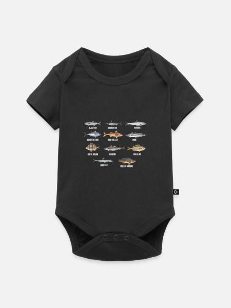 Angeln Angler Fischer Fischen Angel Fisch Rute See - Baby Premium Kurzarmbody - Schwarz