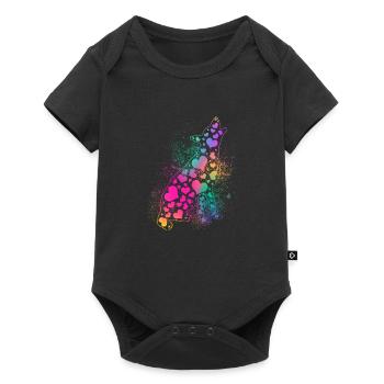 Dogs love dog lovers cool heart dog best F - Baby Premium short-sleeve bodysuit - black - Front