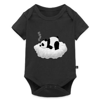 Cute panda sleeps on his cloud - Baby Premium short-sleeve bodysuit - black - Front
