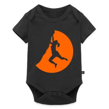 Woman Climber Climbing Sunset - Baby Premium short-sleeve bodysuit - black - Front