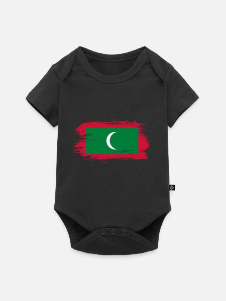 Malediven Flagge - Baby Premium Kurzarmbody - Schwarz