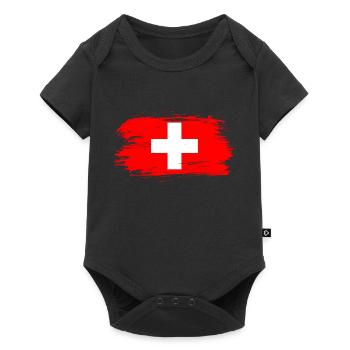 Suisse Drapeau - Body à manches courtes Premium Bébé - noir - Devant