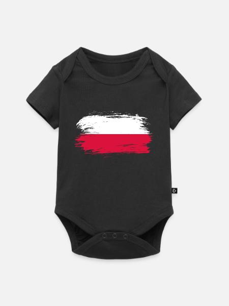Polen Flagge - Baby Premium Kurzarmbody - Schwarz