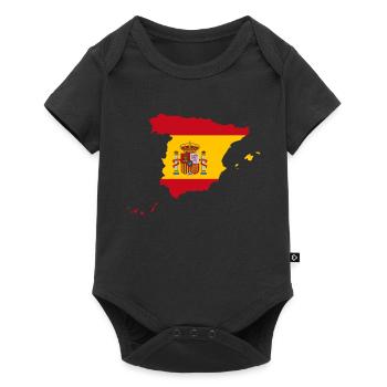 Espagne Carte du drapeau Idée cadeau - Body à manches courtes Premium Bébé - noir - Devant
