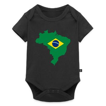 Brazil Flag Gift Idea Map - Baby Premium short-sleeve bodysuit - black - Front