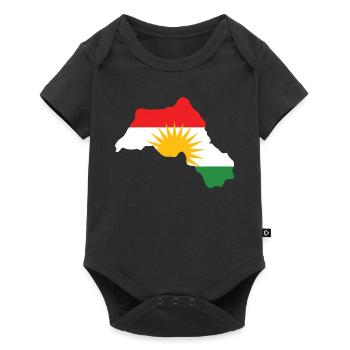 Kurdistan carte drapeau idée cadeau - Body à manches courtes Premium Bébé - noir - Devant