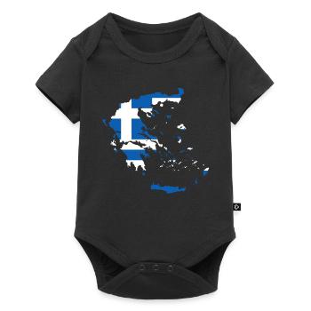 Greece flag gift idea map - Baby Premium short-sleeve bodysuit - black - Front