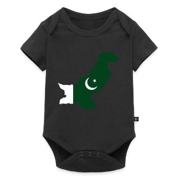 Pakistan flag map flag - Baby Premium short-sleeve bodysuit - black - Front