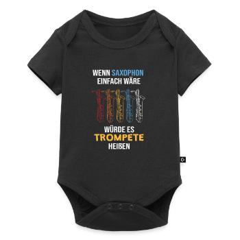 Saxophon, Musik, Musiker, Saxophonist Geschenk - Baby Premium Kurzarmbody - Schwarz - Vorne