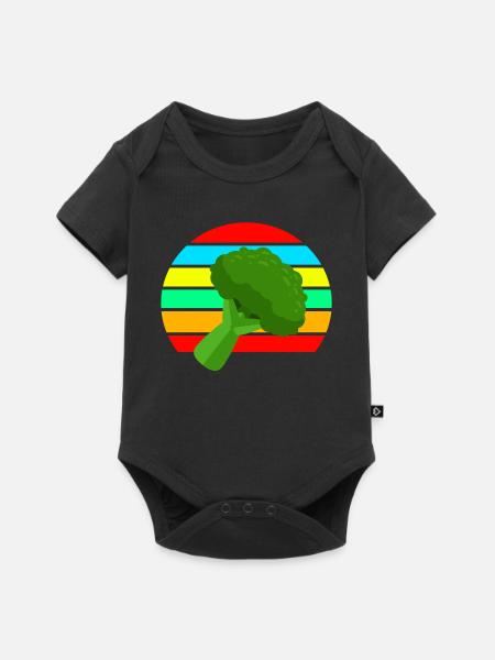 Brokkoli - Baby Premium Kurzarmbody - Schwarz