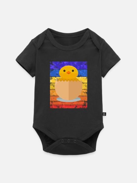 Küken Sunset - Baby Premium Kurzarmbody - Schwarz