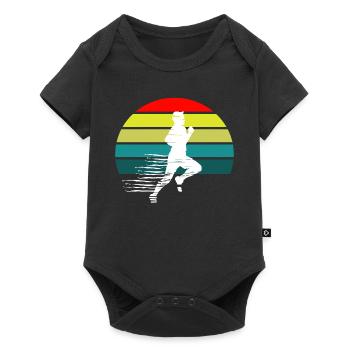 Laufender Sportlicher Mann Sunset - Baby Premium Kurzarmbody - Schwarz - Vorne