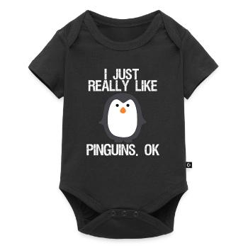 J'aime vraiment les pingouins. D'accord - Body à manches courtes Premium Bébé - noir - Devant