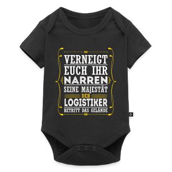 Verneigt euch Ihr Narren Logistiker Lagerist - Baby Premium Kurzarmbody - Schwarz - Vorne