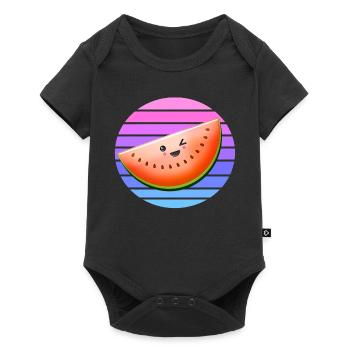 Clin d’oeil melon au coucher du soleil - Body à manches courtes Premium Bébé - noir - Devant