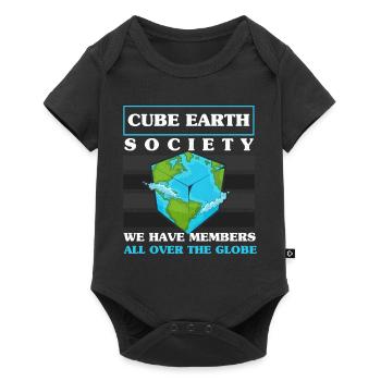 Funny Cube Earth Society Gift Members All Over The - Baby Premium Kurzarmbody - Schwarz - Vorne