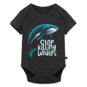 Walfisch - Baby Premium Kurzarmbody - Schwarz - Vorne