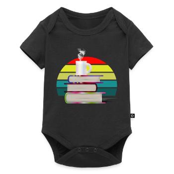 Livres au coucher du soleil - Body à manches courtes Premium Bébé - noir - Devant