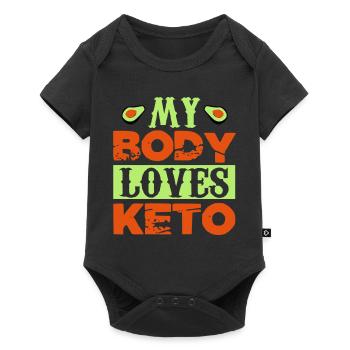 Mon corps aime le céto - Body à manches courtes Premium Bébé - noir - Devant