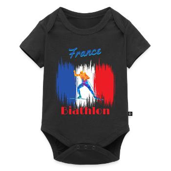 France biathlon supporter biathlete gift - Baby Premium short-sleeve bodysuit - black - Front