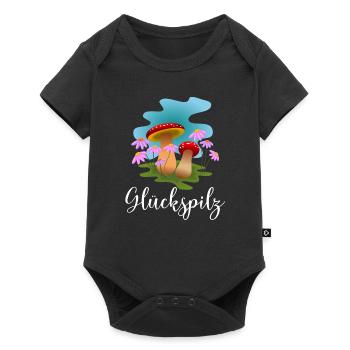 Glückspilz Design - Baby Premium Kurzarmbody - Schwarz - Vorne