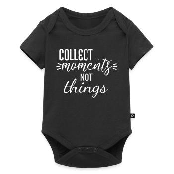 Collect moments not things - Baby Premium Kurzarmbody - Schwarz - Vorne