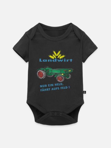 Traktor, Landwirt, Oldtimer - Baby Premium Kurzarmbody - Schwarz