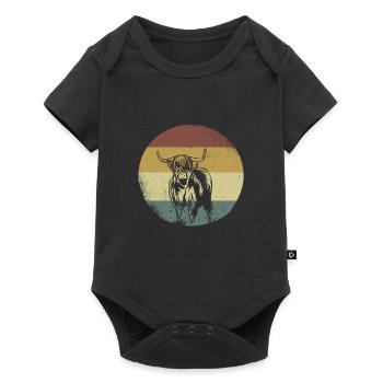 Hochlandrind cadeau vaches Bergers de hautes terres Motif de vache - Body à manches courtes Premium Bébé - noir - Devant
