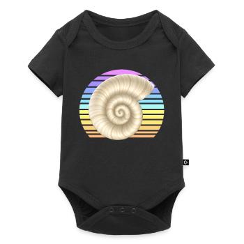 La coquille d’escargot au coucher du soleil - Body à manches courtes Premium Bébé - noir - Devant