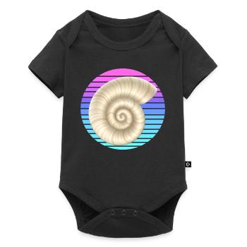 La coquille d’escargot au coucher du soleil - Body à manches courtes Premium Bébé - noir - Devant