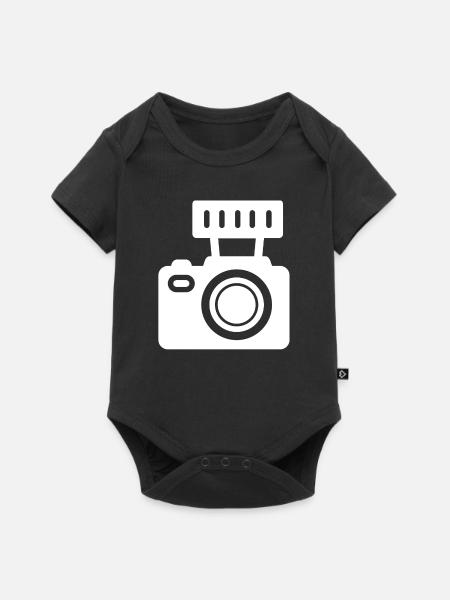 Fotoapparat - Baby Premium Kurzarmbody - Schwarz