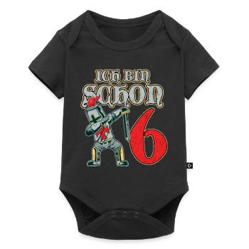 Ritter Geburtstag ich bin schon 6 Geburtstagsshirt - Baby Premium Kurzarmbody - Schwarz - Vorne
