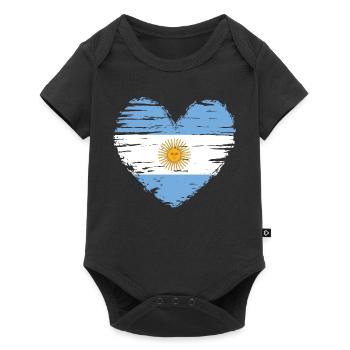 Argentine coeur drapeau blason - Body à manches courtes Premium Bébé - noir - Devant