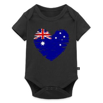 Australia Heart Flag Flag Coat of Arms - Baby Premium short-sleeve bodysuit - black - Front