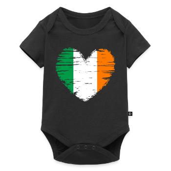Irlande coeur drapeau blason - Body à manches courtes Premium Bébé - noir - Devant