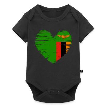 Zambie coeur drapeau blason - Body à manches courtes Premium Bébé - noir - Devant