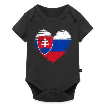 Slovakia Heart Flag Flag Coat of Arms - Baby Premium short-sleeve bodysuit - black - Front