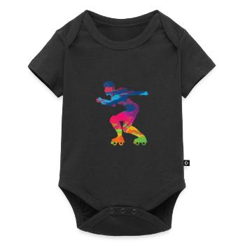 Patins en ligne patinage roller roller - Body à manches courtes Premium Bébé - noir - Devant