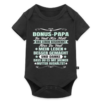 Stiefpapa Bonus Papa Vatertag Stiefvater Männertag - Baby Premium Kurzarmbody - Schwarz - Vorne