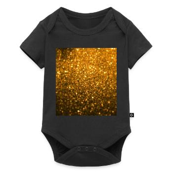 Paillettes dorées étincelantes - Body à manches courtes Premium Bébé - noir - Devant