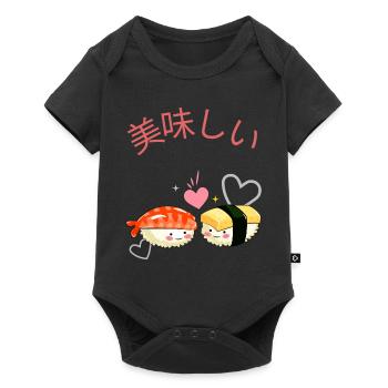 sleep walking sushi japan poisson sushimi riz saumon - Body à manches courtes Premium Bébé - noir - Devant
