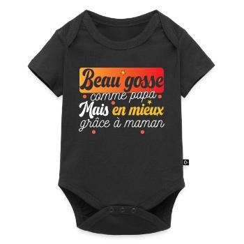Beau gosse bébé enfant nourrisson body - Body à manches courtes Premium Bébé - noir - Devant