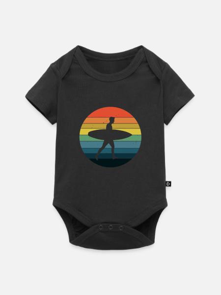 Surfen Wellenreiten Surfbrett Surfing - Baby Premium Kurzarmbody - Schwarz