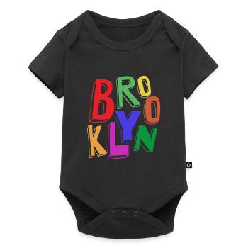 BROOKLYN FARBE - Baby Premium Kurzarmbody - Schwarz - Vorne