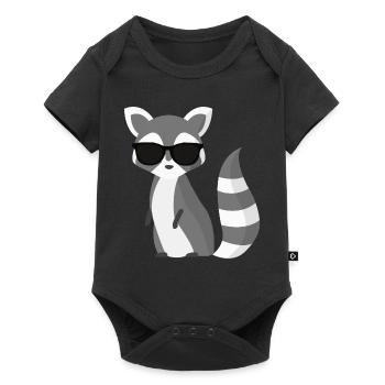 cooler Waschbär - Baby Premium Kurzarmbody - Schwarz - Vorne