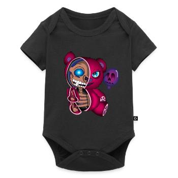 Skull Teddy Bear Skeleton Halloween Gift Idea - Baby Premium short-sleeve bodysuit - black - Front