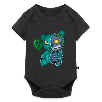 Skull Teddy Bear Skeleton Halloween Gift Idea - Baby Premium short-sleeve bodysuit - black - Front