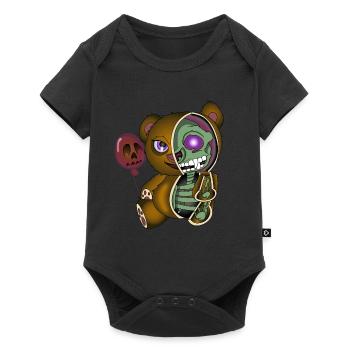 Skull Teddy Bear Skeleton Halloween Gift Idea - Baby Premium short-sleeve bodysuit - black - Front