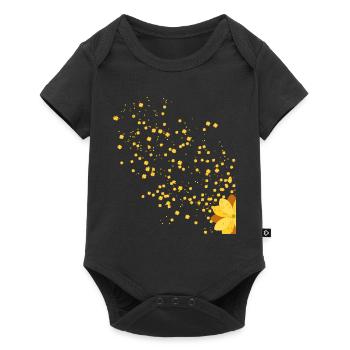 gelbe Blume - Baby Premium Kurzarmbody - Schwarz - Vorne